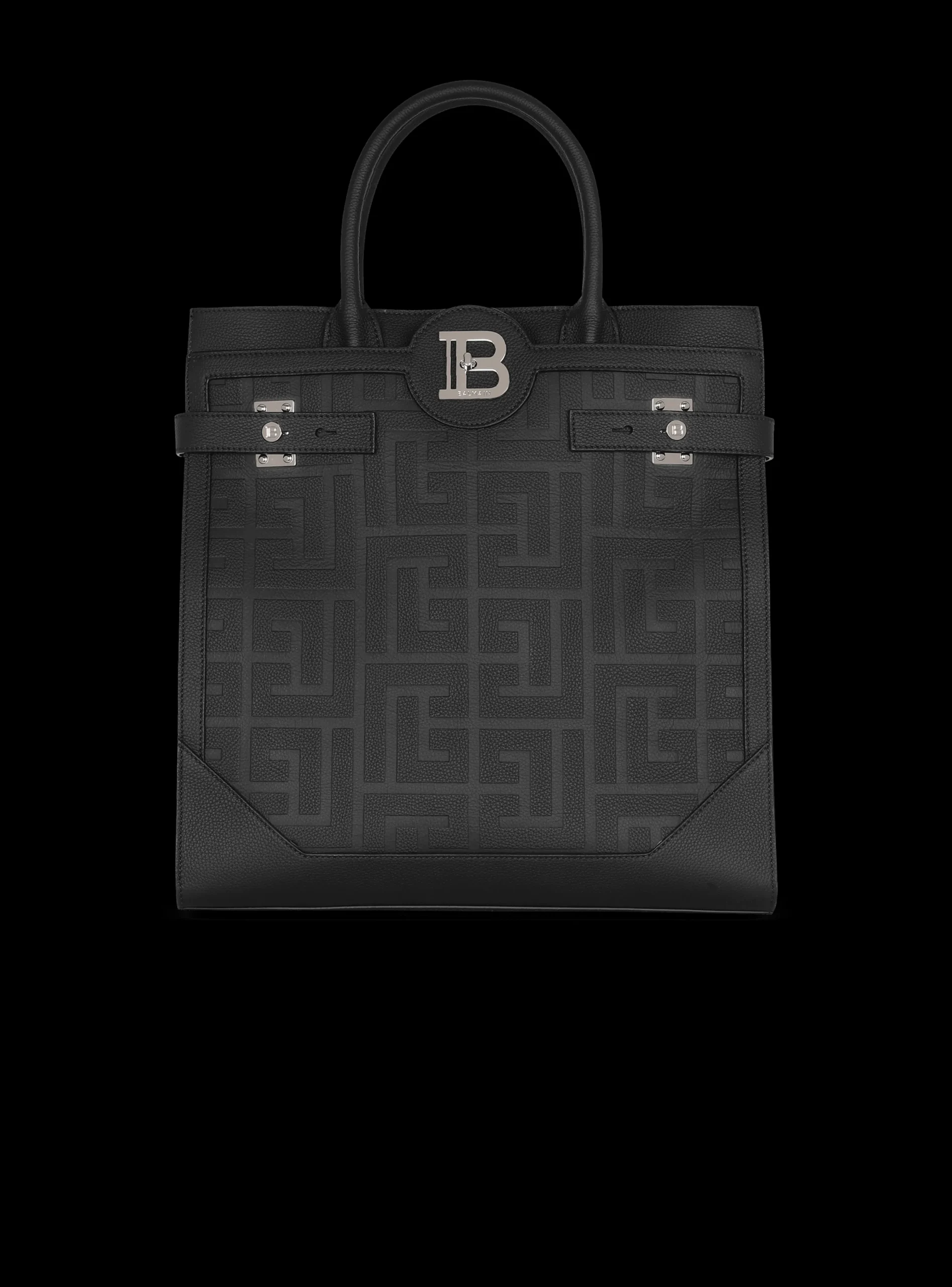 B-Buzz 36 Monogrammed Canvas And Leather Tote Bag -Balmain Outlet
