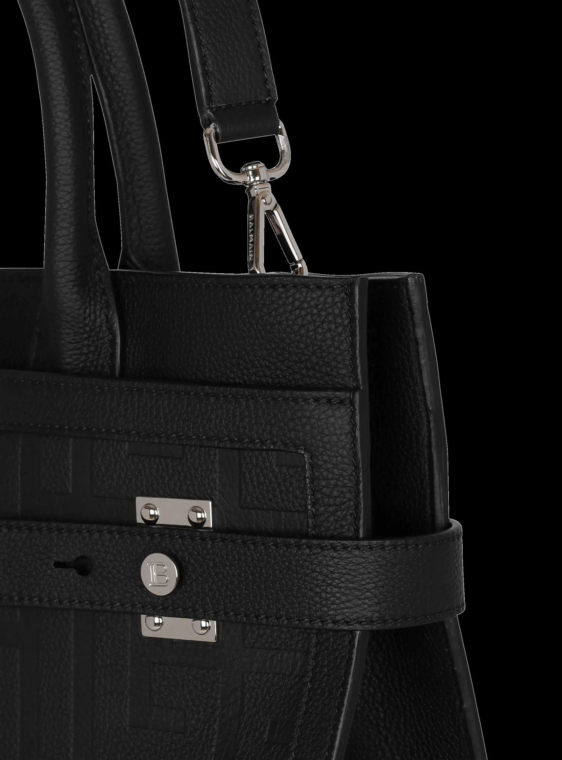 B-Buzz 36 Monogrammed Canvas And Leather Tote Bag -Balmain Outlet