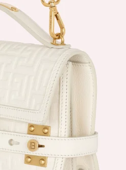 B-Buzz 24 Monogrammed Grained Leather Bag-Balmain Sale