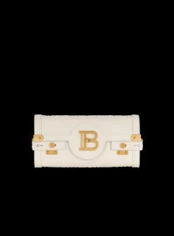 B-Buzz 23 Monogrammed Grained Leather Clutch-Balmain Clearance