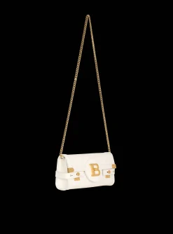 B-Buzz 23 Monogrammed Grained Leather Clutch-Balmain Clearance