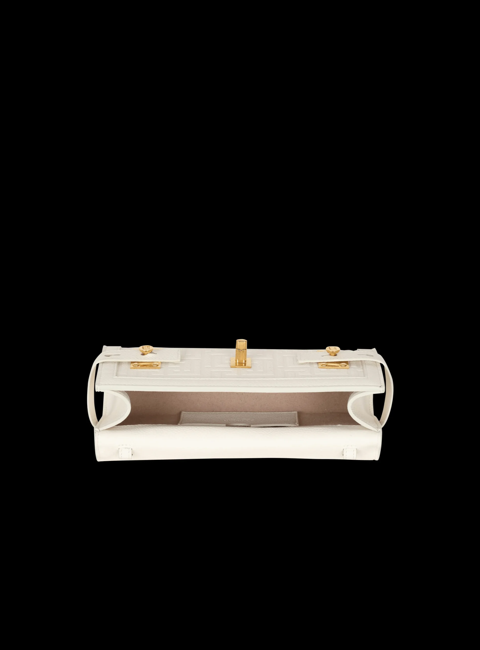 B-Buzz 23 Monogrammed Grained Leather Clutch-Balmain Clearance