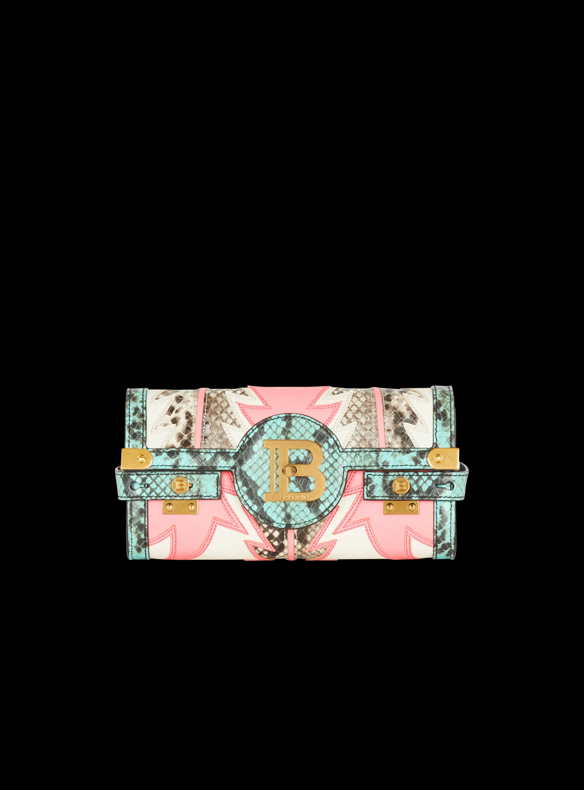 B-Buzz 23 Pouch Patchwork Leather Clutch-Balmain Online