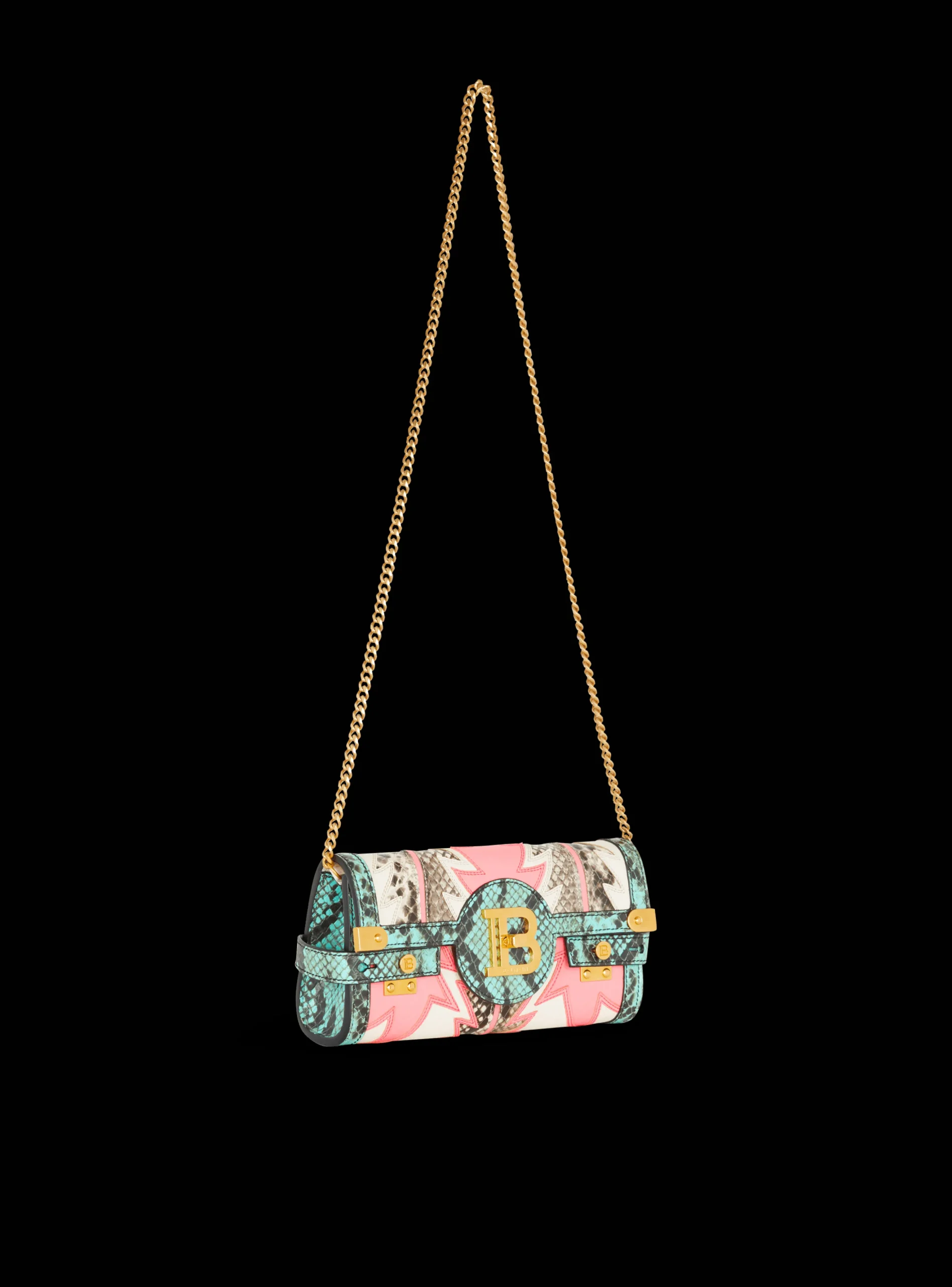 B-Buzz 23 Pouch Patchwork Leather Clutch-Balmain Online