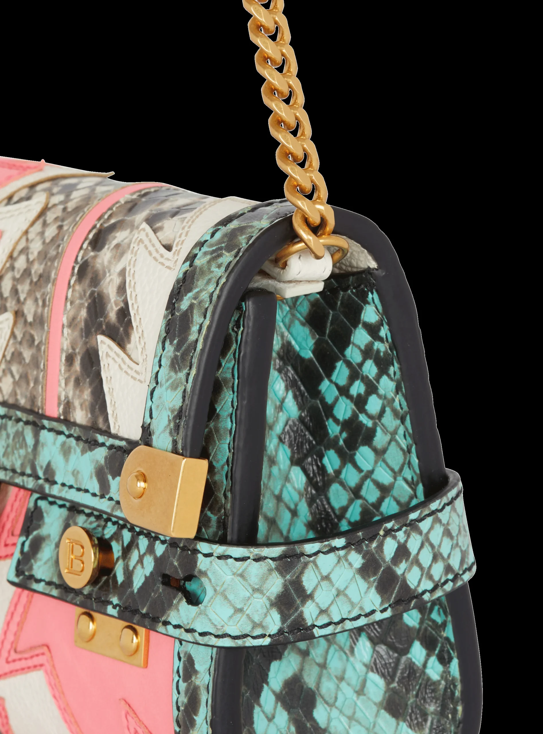 B-Buzz 23 Pouch Patchwork Leather Clutch-Balmain Online