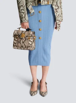 B-Buzz 23 Snakeskin-effect Leather Bag-Balmain Fashion