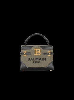 B-Buzz 22 Top-handle Bag In Canvas And Leather-Balmain Clearance