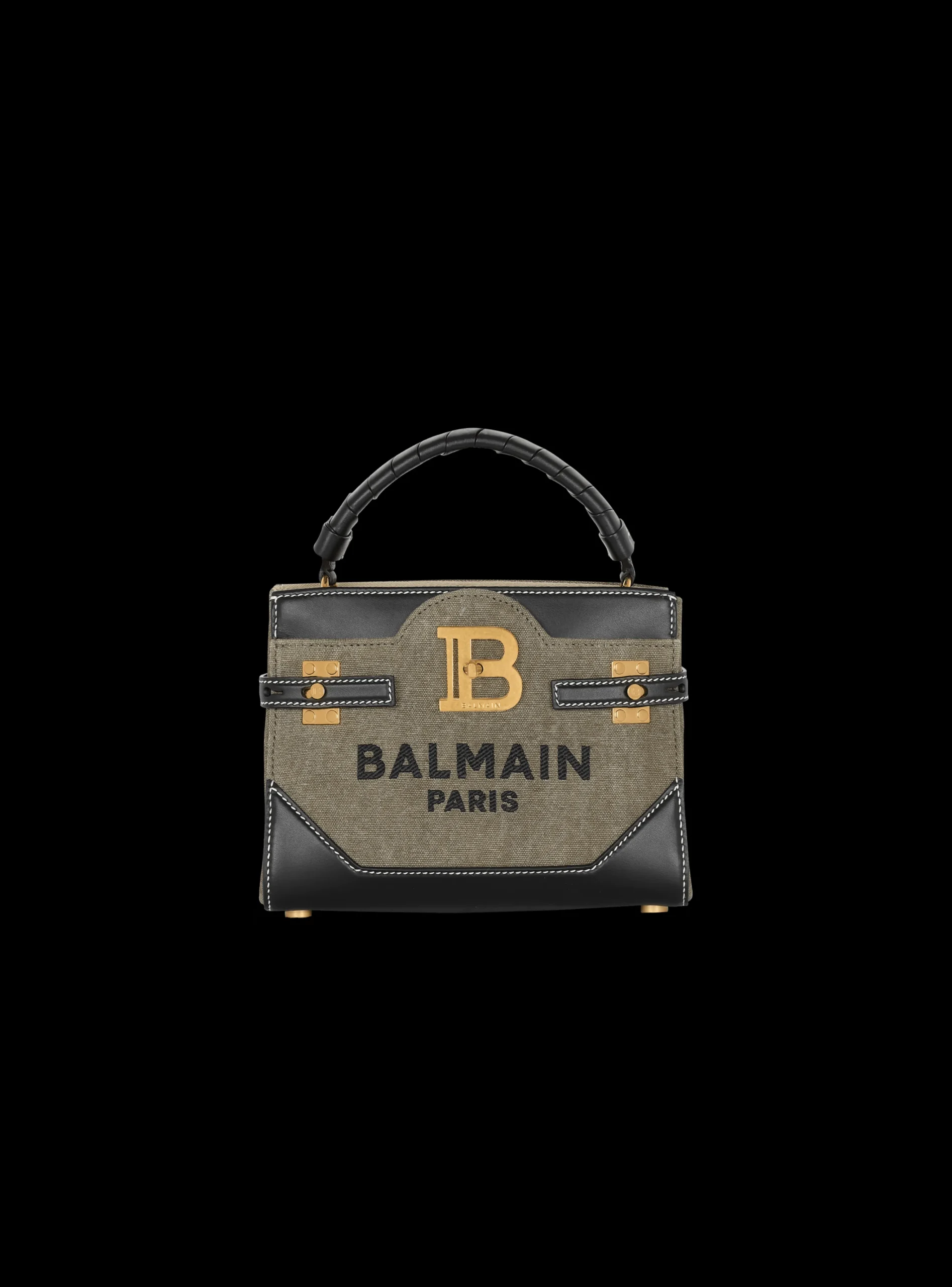 B-Buzz 22 Top-handle Bag In Canvas And Leather-Balmain Clearance