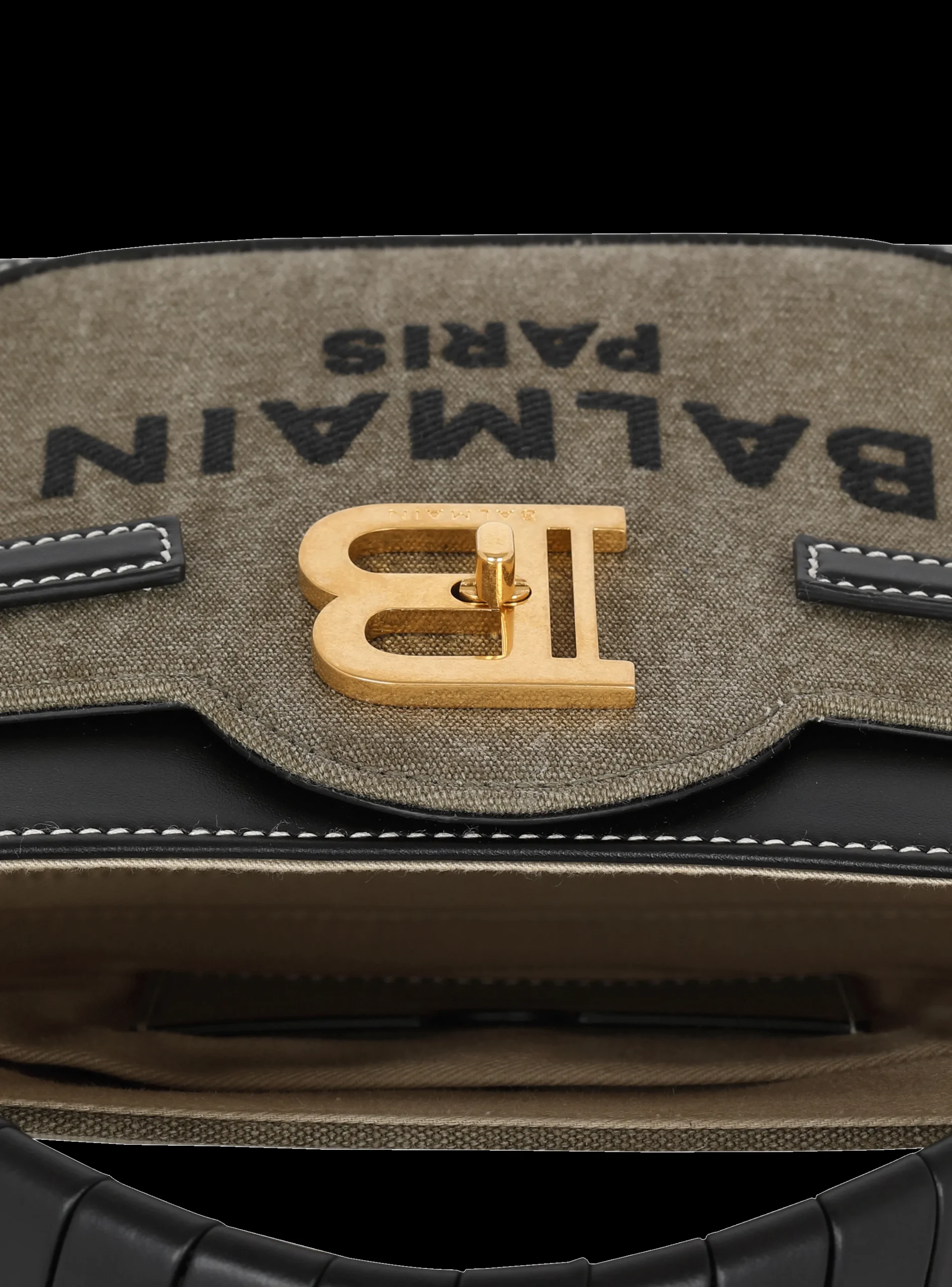 B-Buzz 22 Top-handle Bag In Canvas And Leather-Balmain Clearance