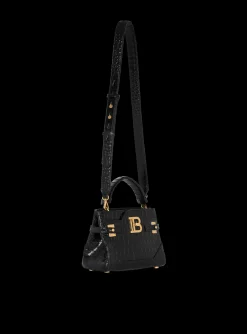 B-Buzz 22 Top-handle Bag In Crocodile-print Leather-Balmain Store
