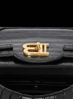B-Buzz 22 Top-handle Bag In Crocodile-print Leather-Balmain Store