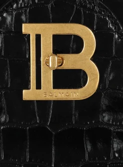 B-Buzz 22 Top-handle Bag In Crocodile-print Leather-Balmain Store
