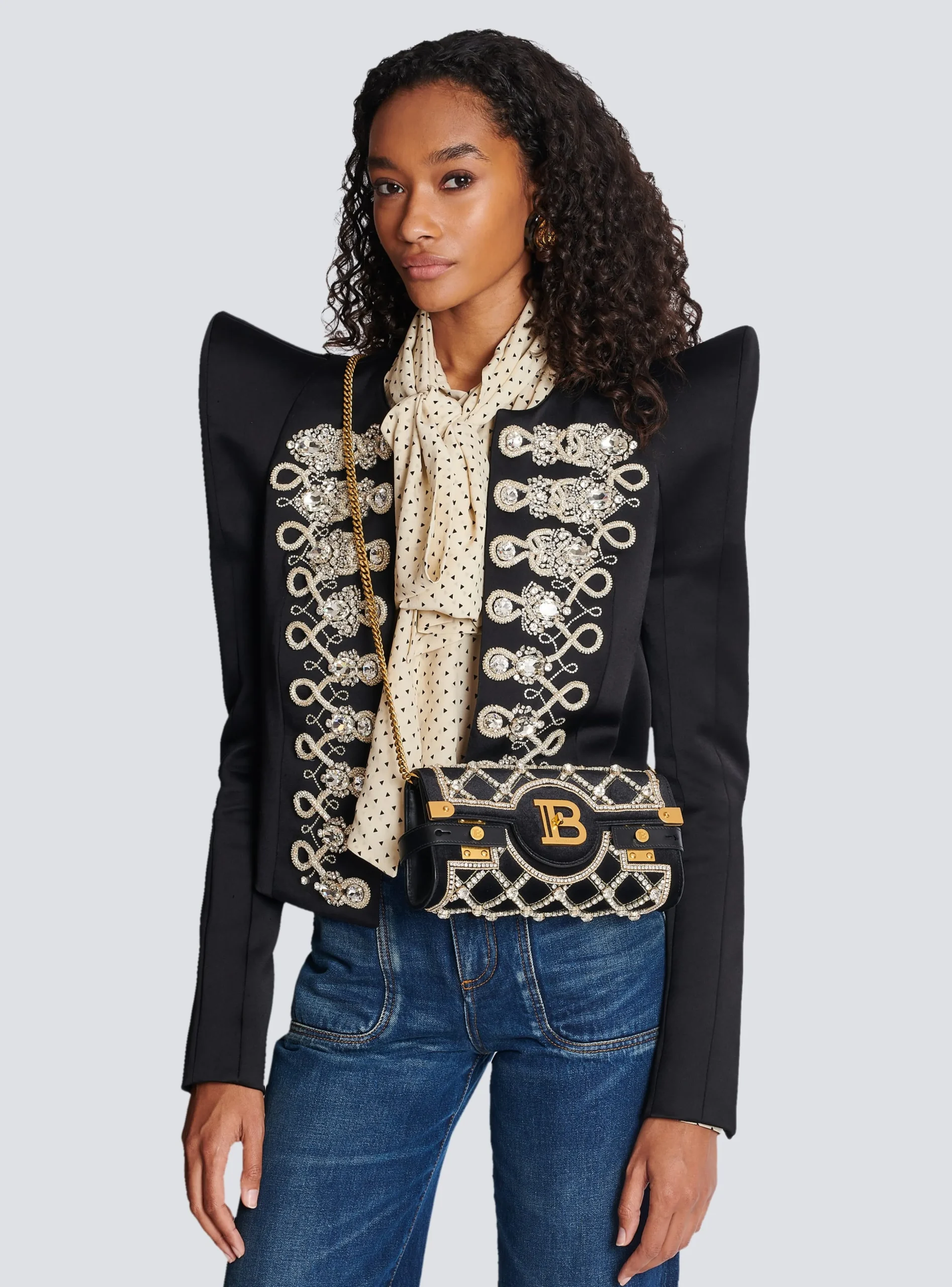 B-Buzz 23 Velvet And Pearl Clutch-Balmain Clearance