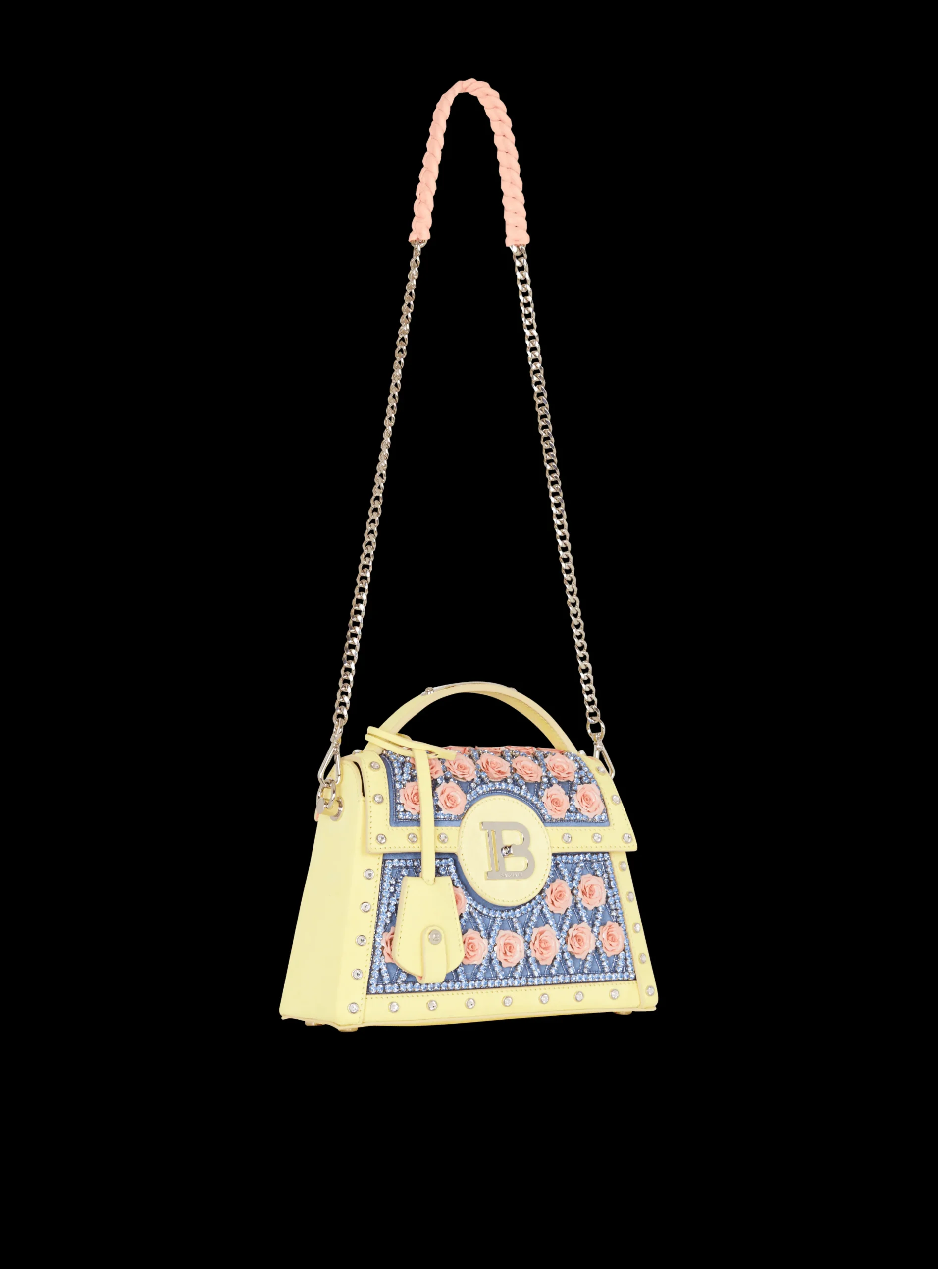 B-Buzz Dynasty Bag Embroidered With Grid And Roses-Balmain Online