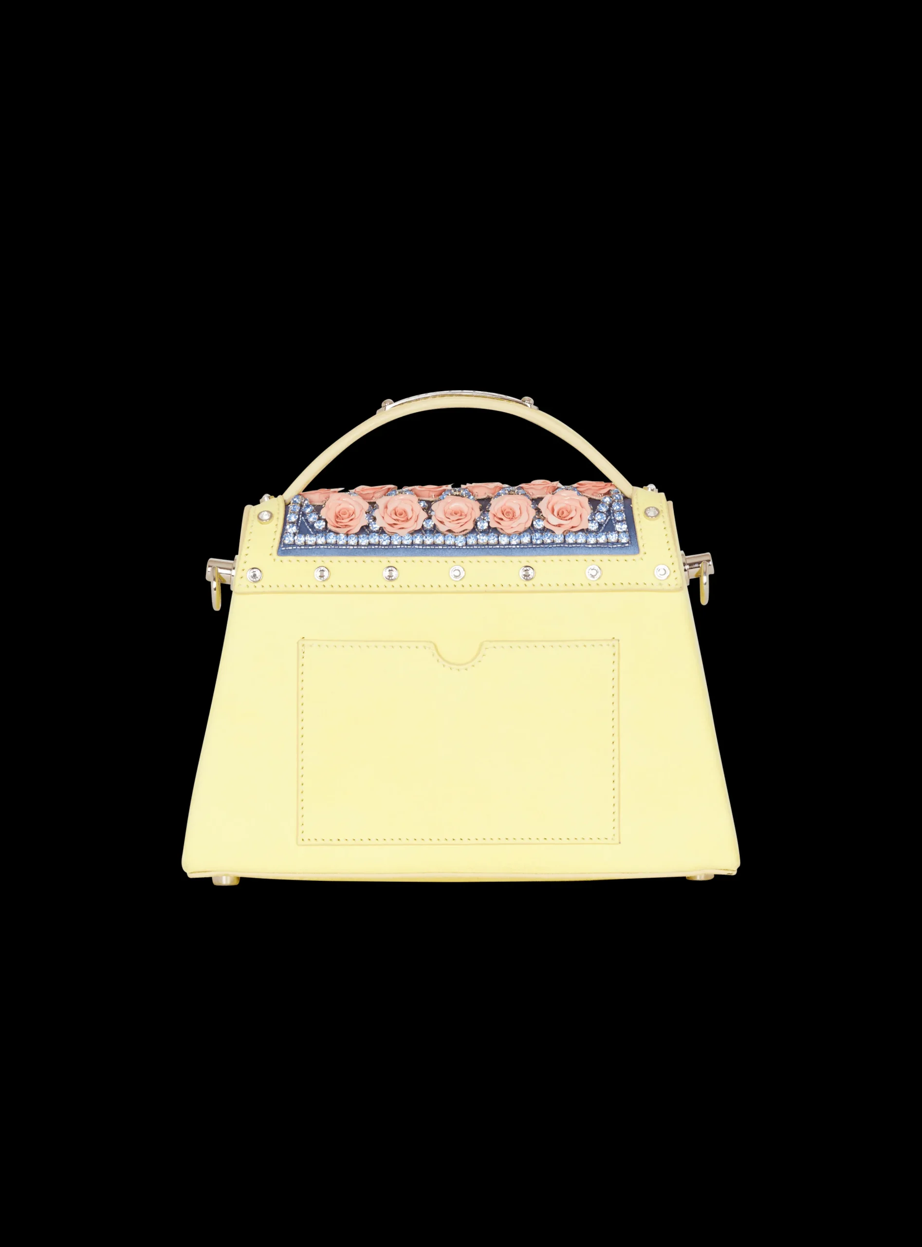 B-Buzz Dynasty Bag Embroidered With Grid And Roses-Balmain Online