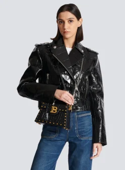 B-Buzz Dynasty Bag In Crocodile-print Leather-Balmain Hot
