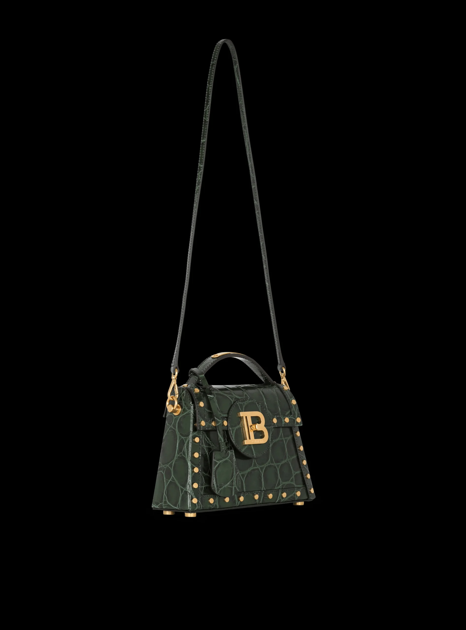 B-Buzz Dynasty Bag In Crocodile-print Leather-Balmain Online
