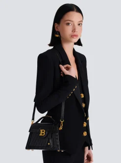 B-Buzz Dynasty Bag In Grid-embossed Calfskin-Balmain Flash Sale