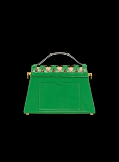 B-Buzz Dynasty Bag In Patent Leather With An Openwork Grid Motif-Balmain New