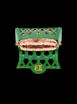 B-Buzz Dynasty Bag In Patent Leather With An Openwork Grid Motif-Balmain New
