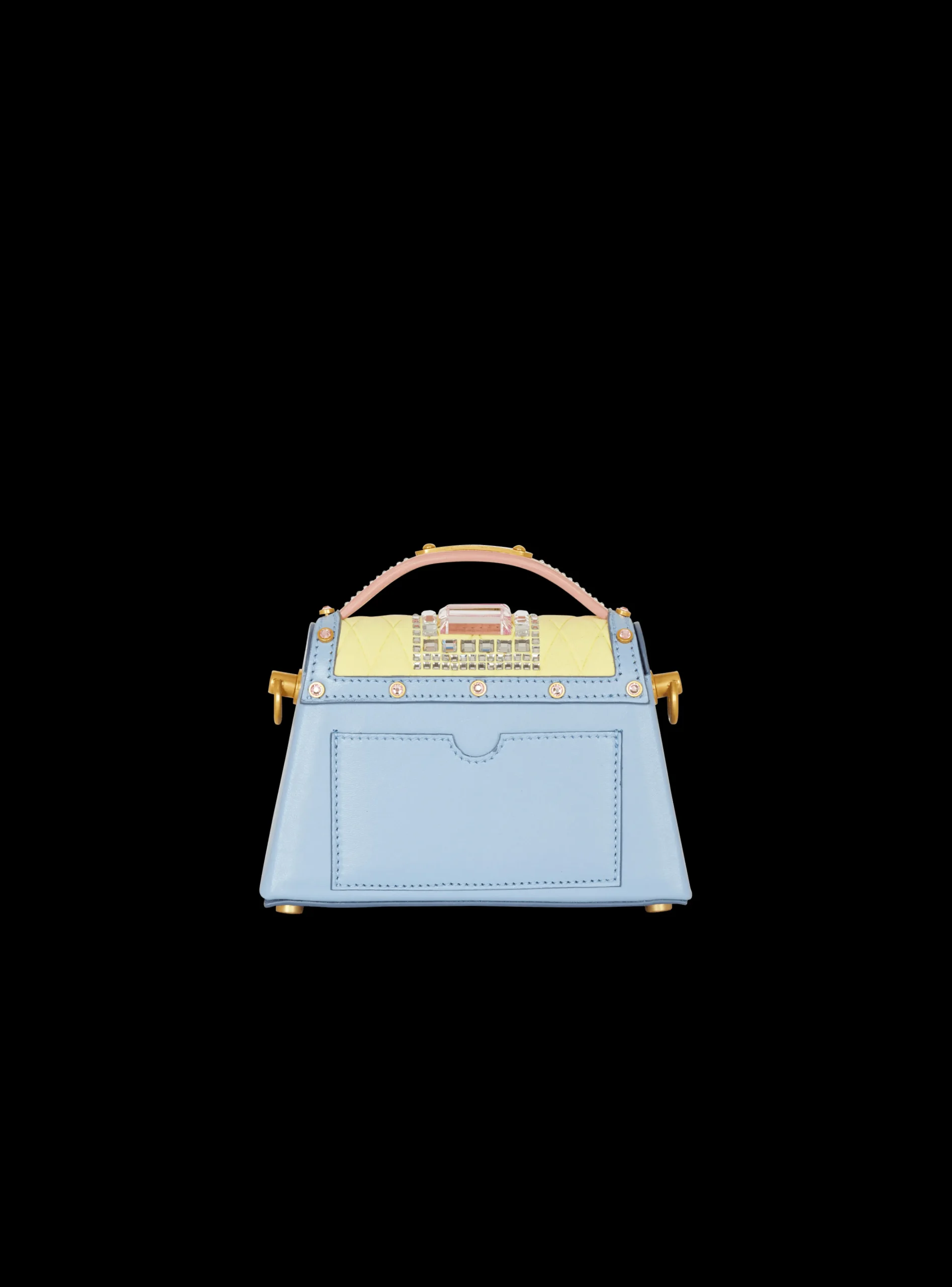 B-Buzz Dynasty Small Suede Bag With Embossed Grid Motif And Embroidery-Balmain Discount