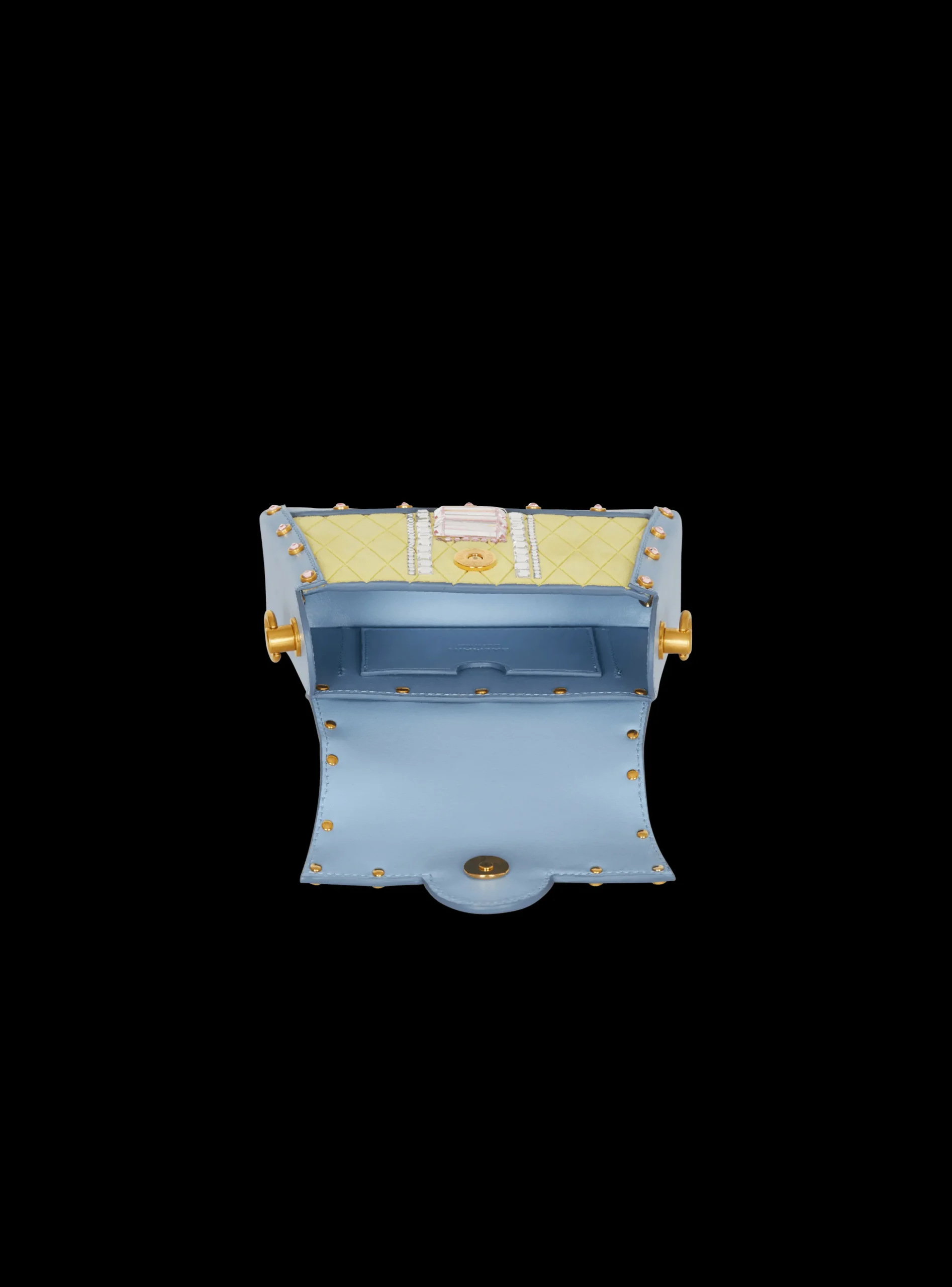 B-Buzz Dynasty Small Suede Bag With Embossed Grid Motif And Embroidery-Balmain Discount