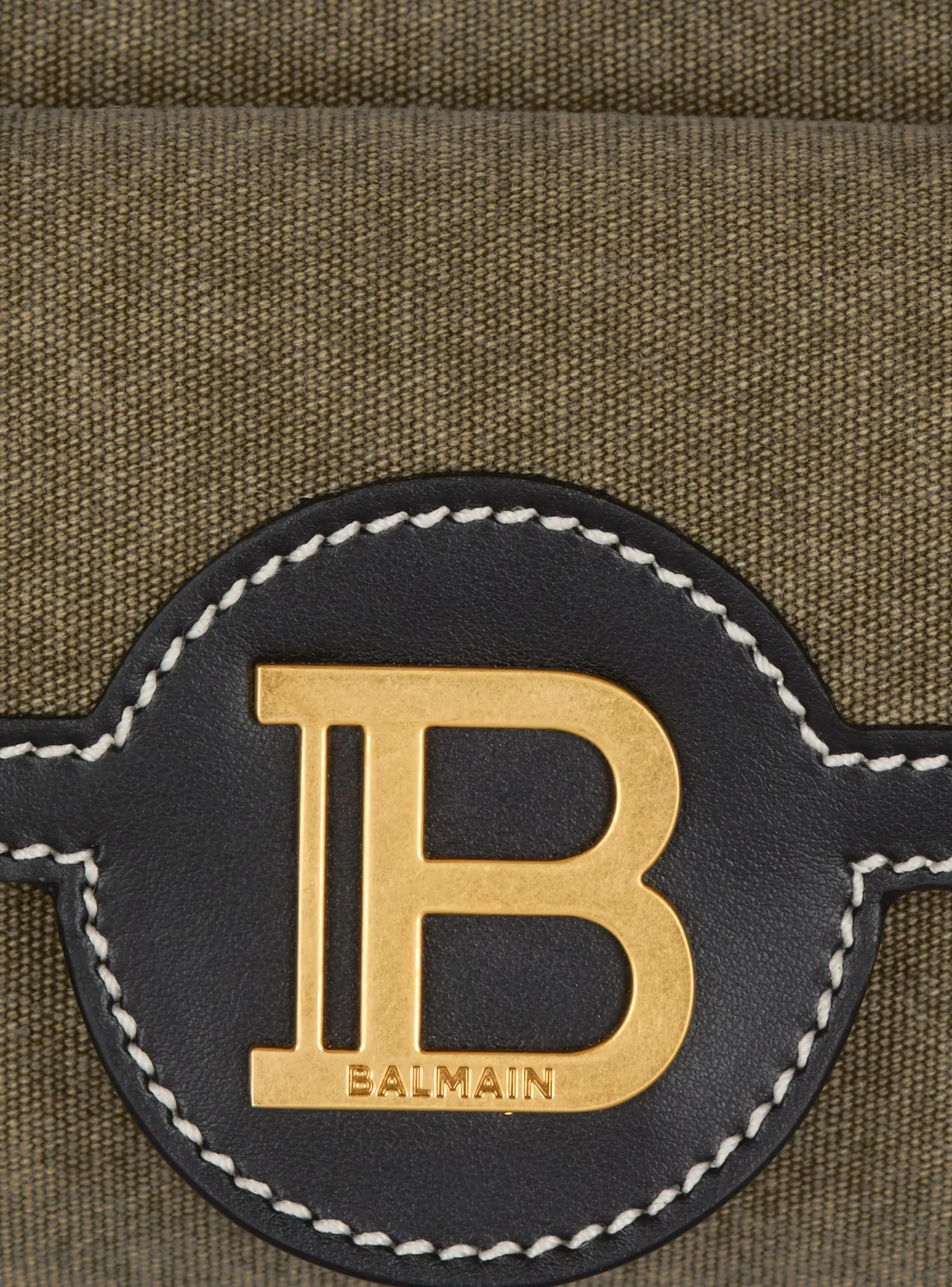 B-Buzz Hobo Bag In Leather And Canvas-Balmain Online