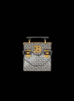 B-Buzz Mini 12 Bag In Embossed Calfskin With A PB Labyrinth Monogram-Balmain Outlet