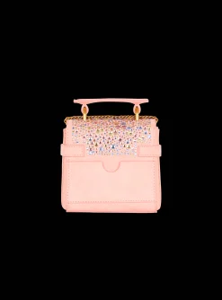 B-Buzz Mini 12 Bag In Suede And Rhinestones-Balmain Best
