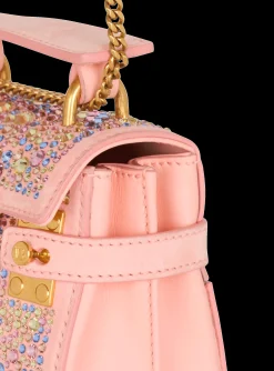 B-Buzz Mini 12 Bag In Suede And Rhinestones-Balmain Best