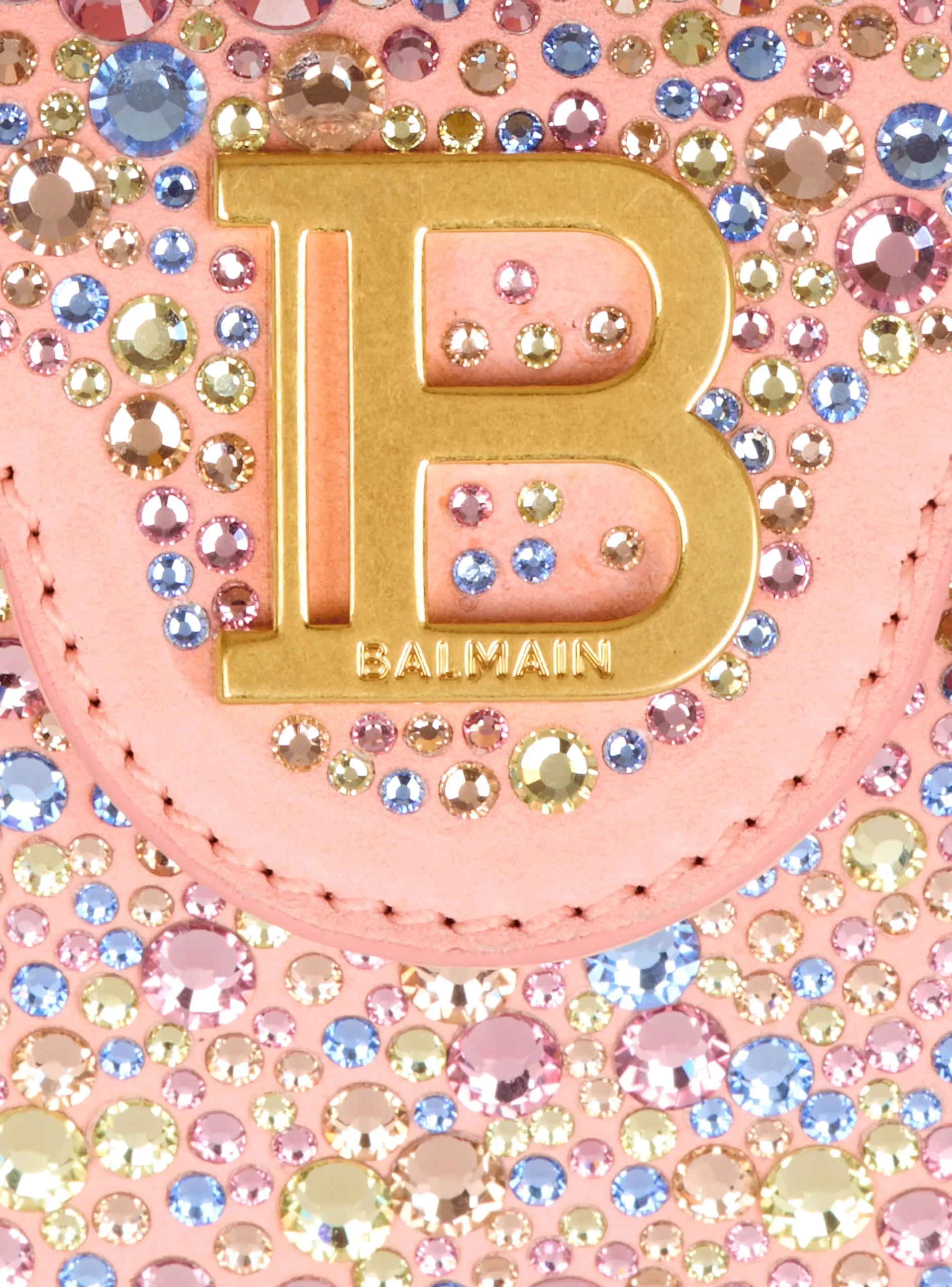 B-Buzz Mini 12 Bag In Suede And Rhinestones-Balmain Best