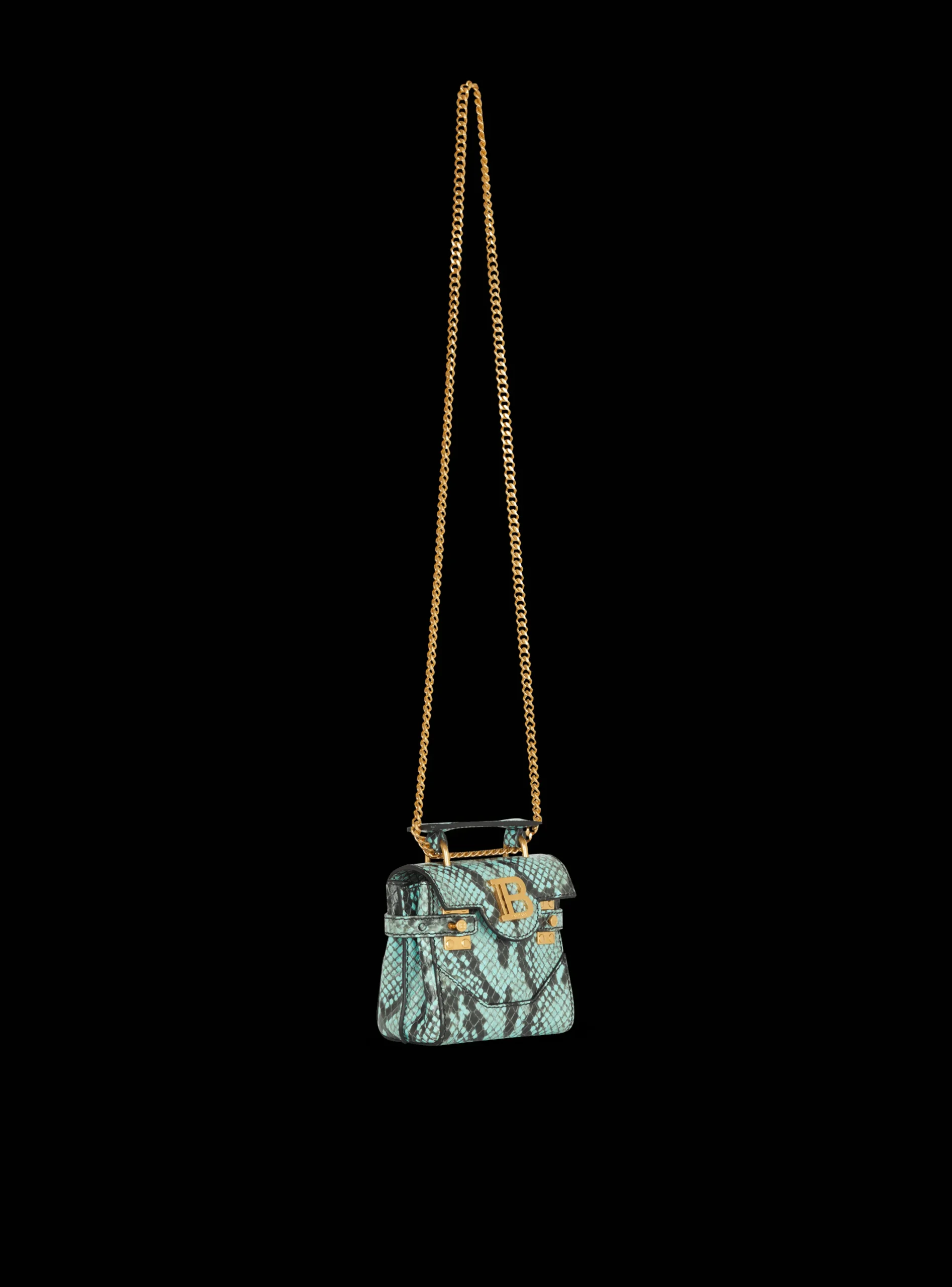 B-Buzz Mini 12 Snakeskin-effect Leather Mini Bag-Balmain Fashion