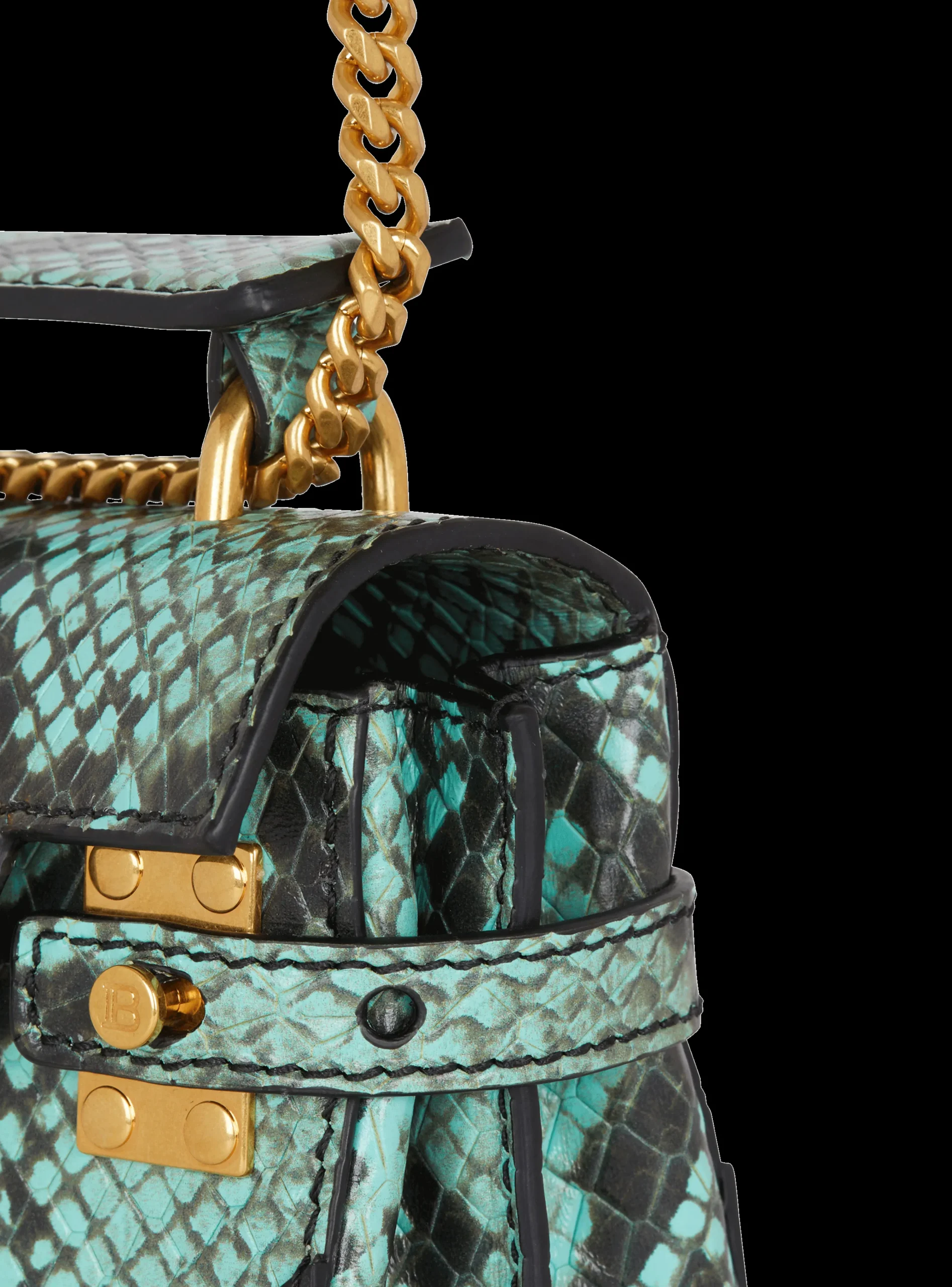 B-Buzz Mini 12 Snakeskin-effect Leather Mini Bag-Balmain Fashion