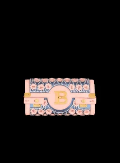 B-Buzz Pouch 23 Embroidered With Grid And Roses-Balmain New