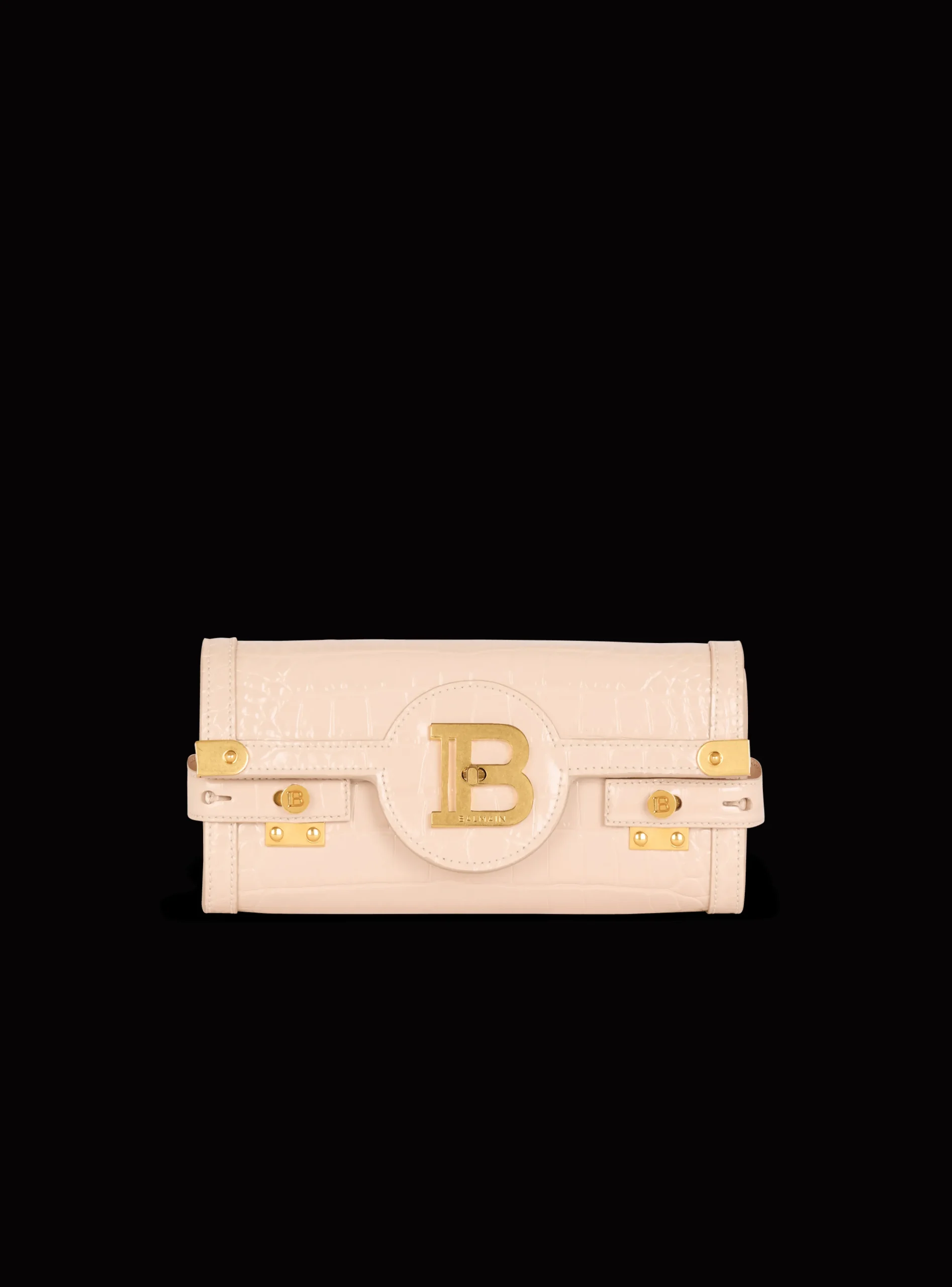 B-Buzz Pouch 23 In Crocodile-embossed Calfskin-Balmain New