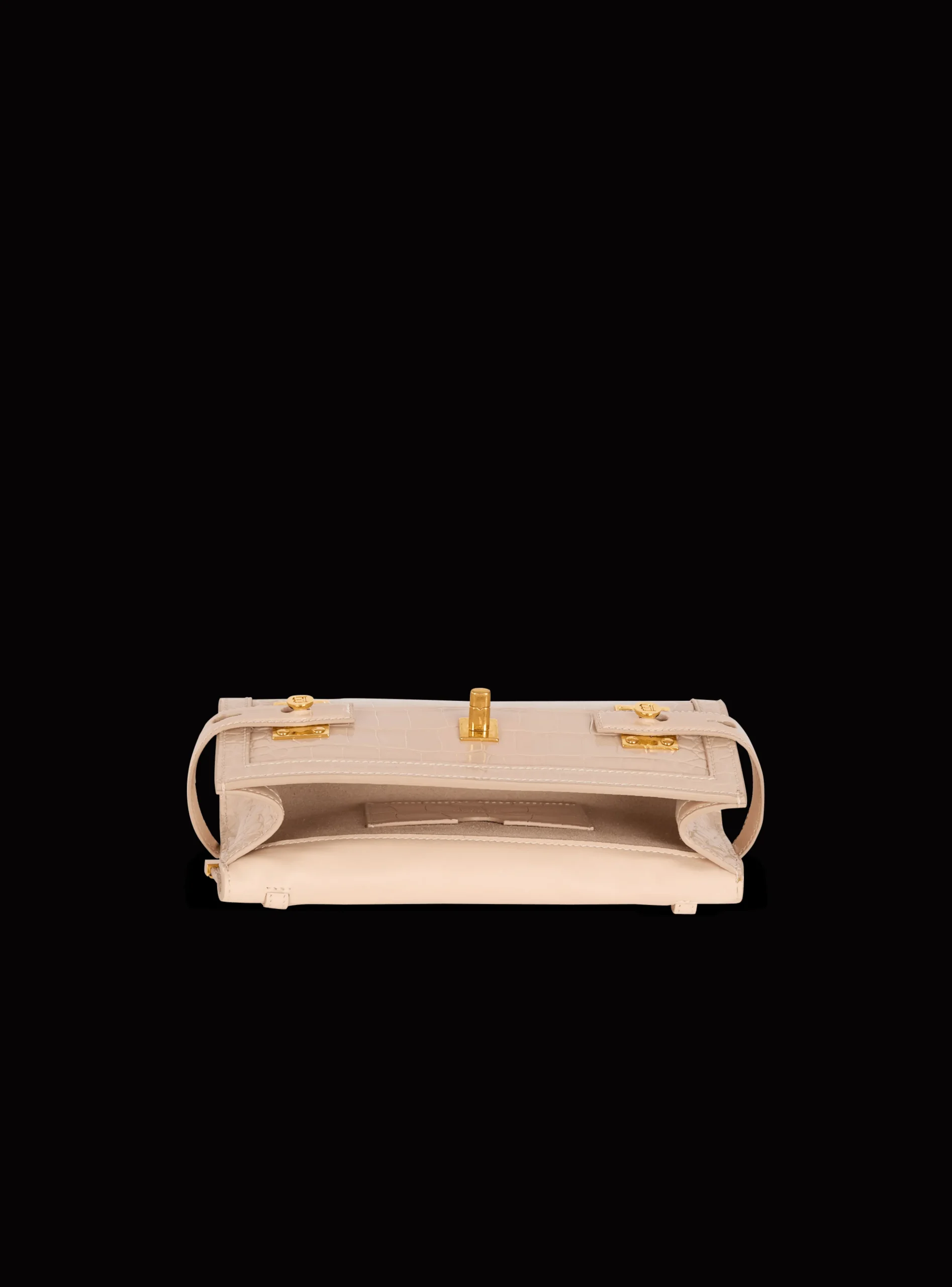 B-Buzz Pouch 23 In Crocodile-embossed Calfskin-Balmain New