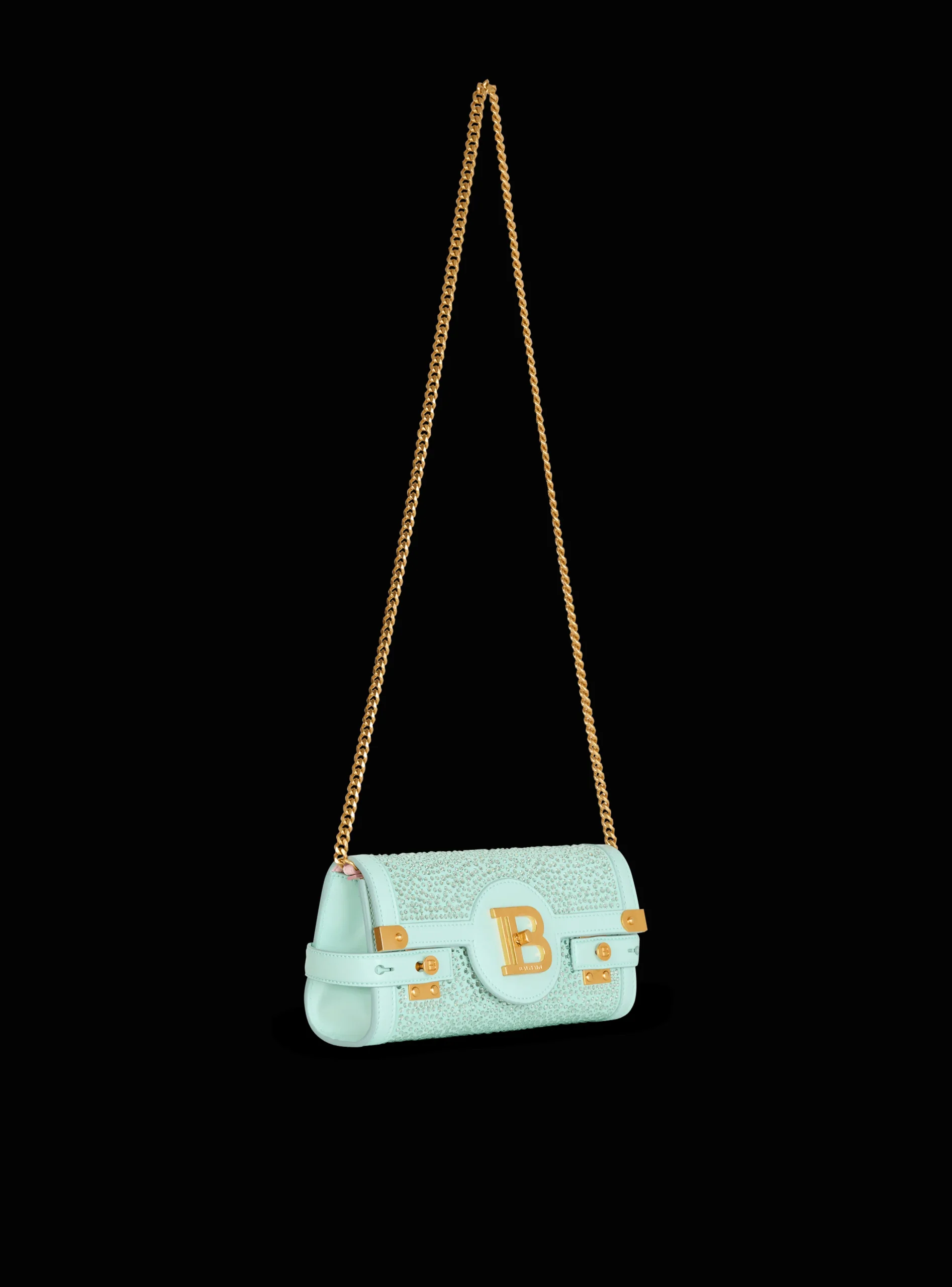 B-Buzz Pouch 23 In Suede And Rhinestones-Balmain Outlet