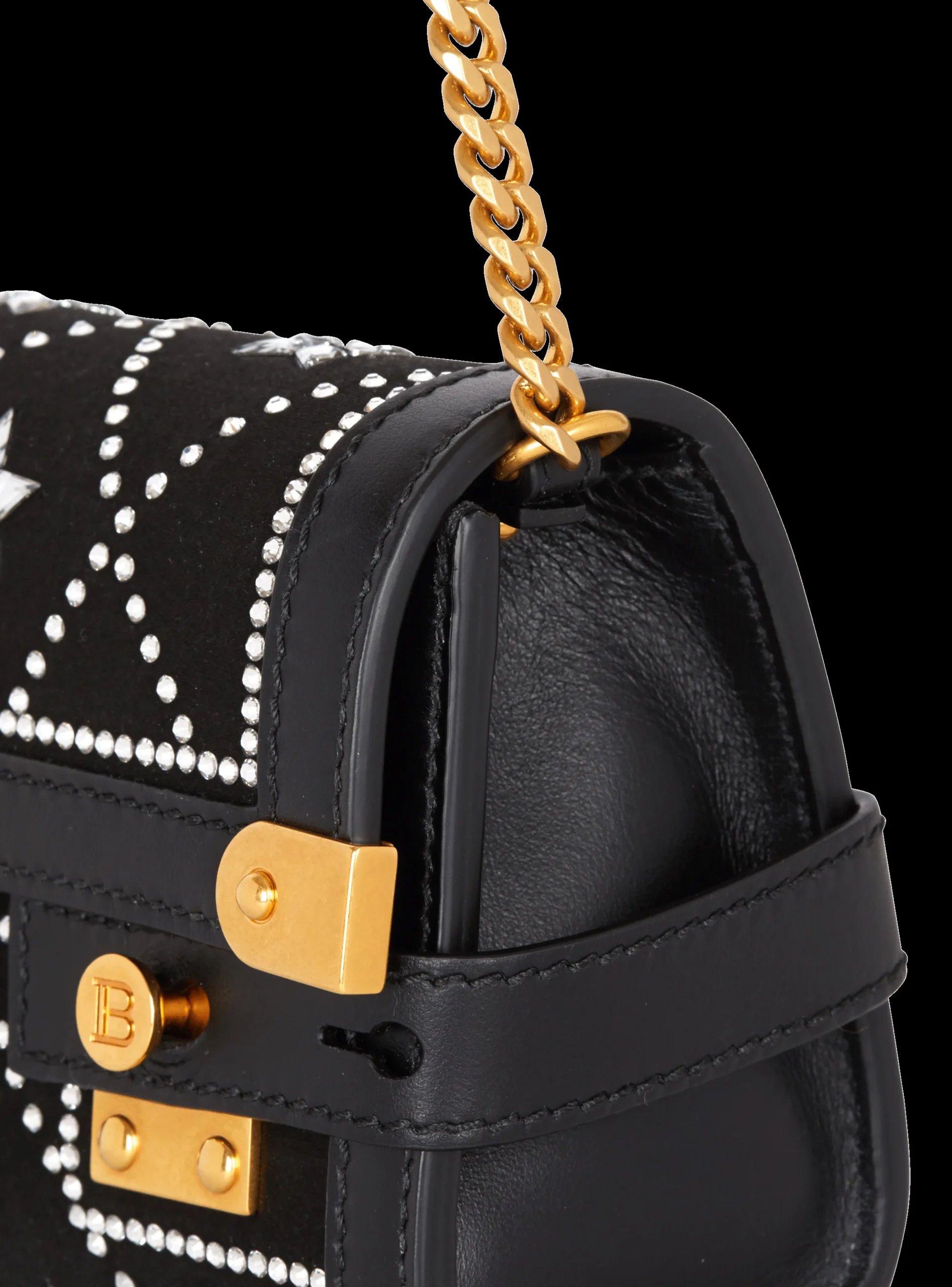 B-Buzz Pouch 23 Satin And Crystals Clutch-Balmain Fashion