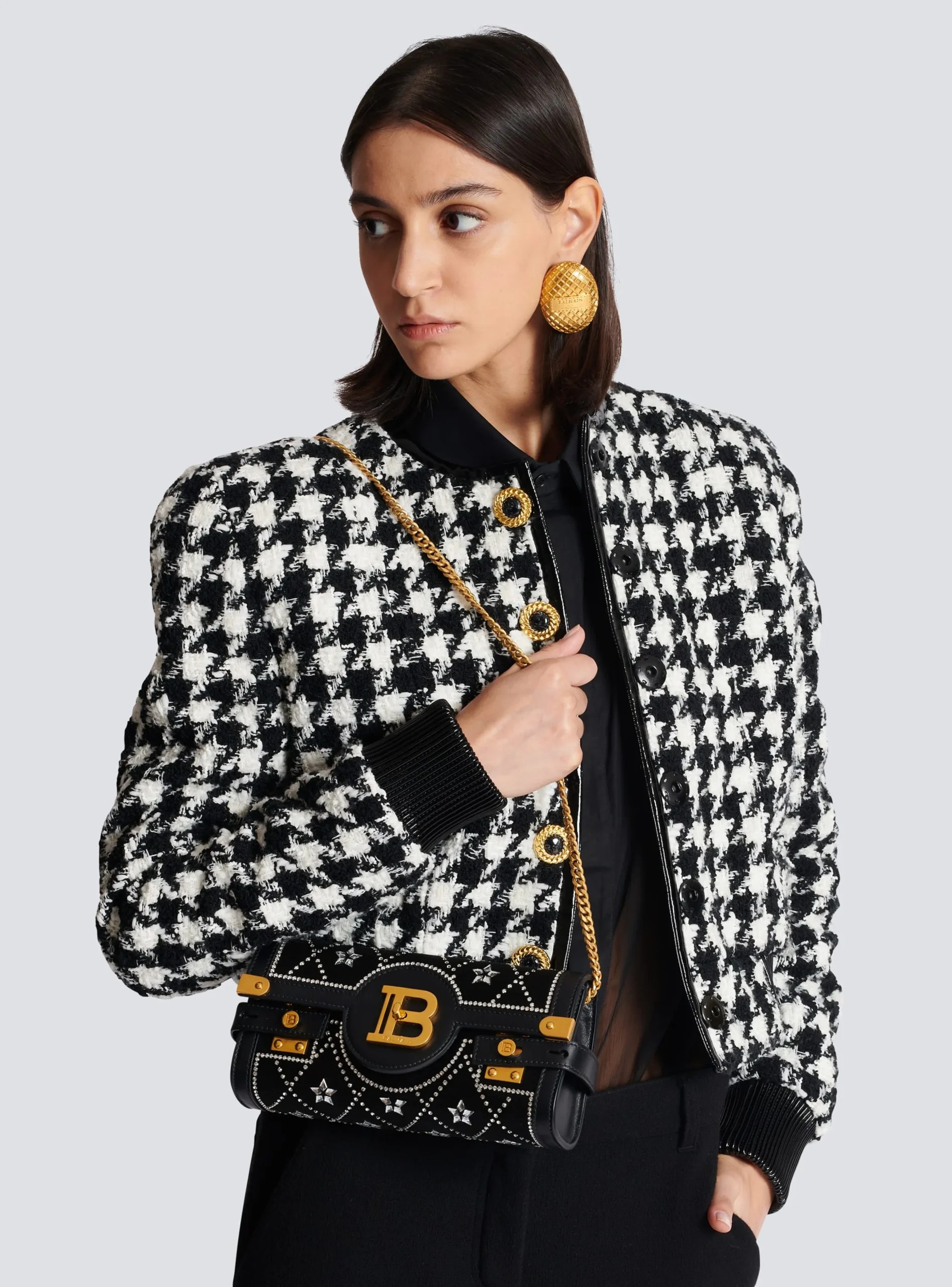B-Buzz Pouch 23 Satin And Crystals Clutch-Balmain Fashion