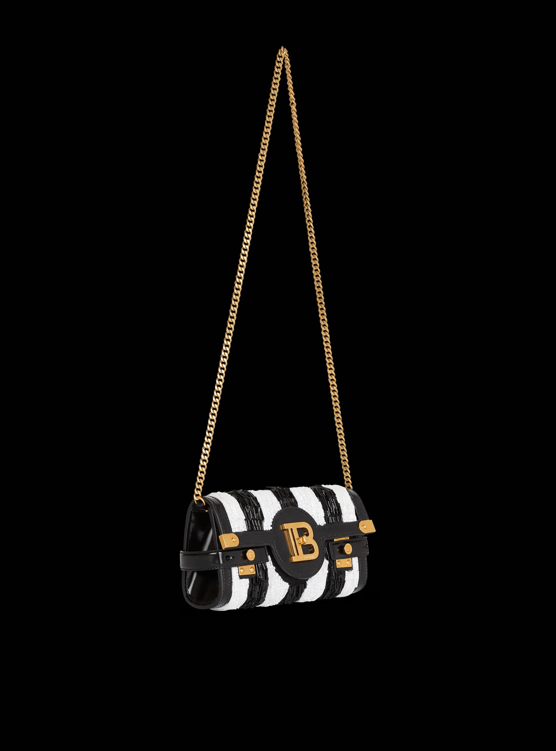 B-Buzz Pouch 23 With Embroidered Stripes-Balmain Sale