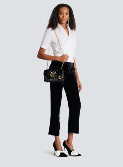 B-Buzz Shoulder 24 Bag In Embroidered Velvet-Balmain Online