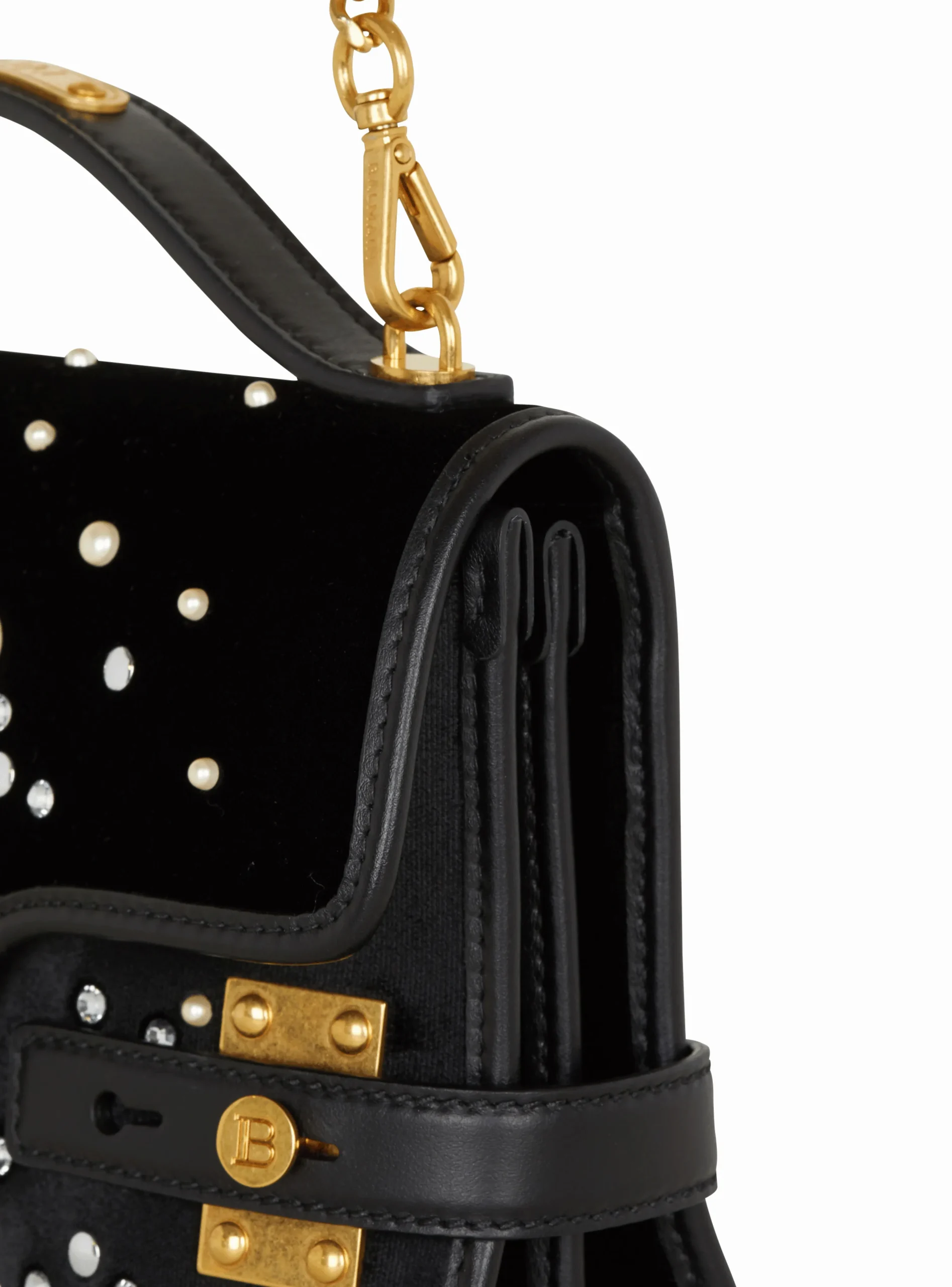 B-Buzz Shoulder 24 Bag In Embroidered Velvet-Balmain Online