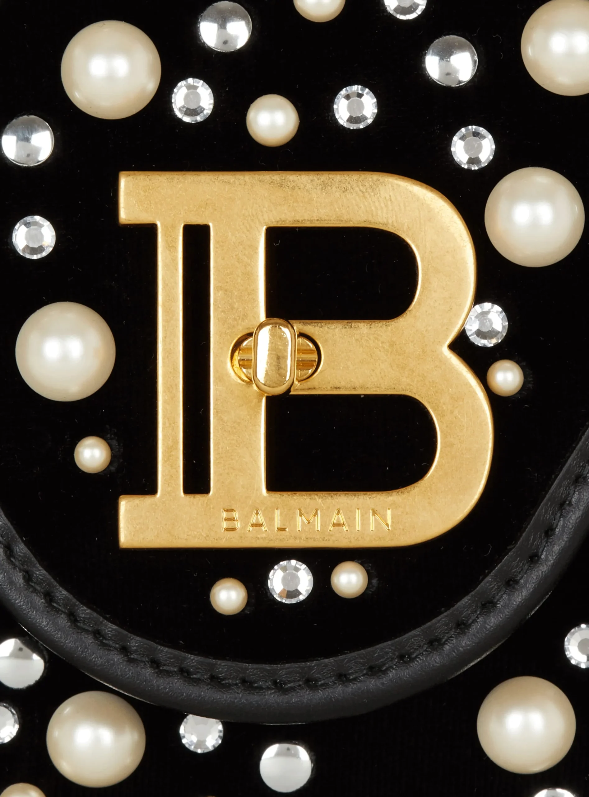 B-Buzz Shoulder 24 Bag In Embroidered Velvet-Balmain Online