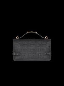 B-Buzz Shoulder 24 Bag In Grained PB Labyrinth Leather-Balmain Online