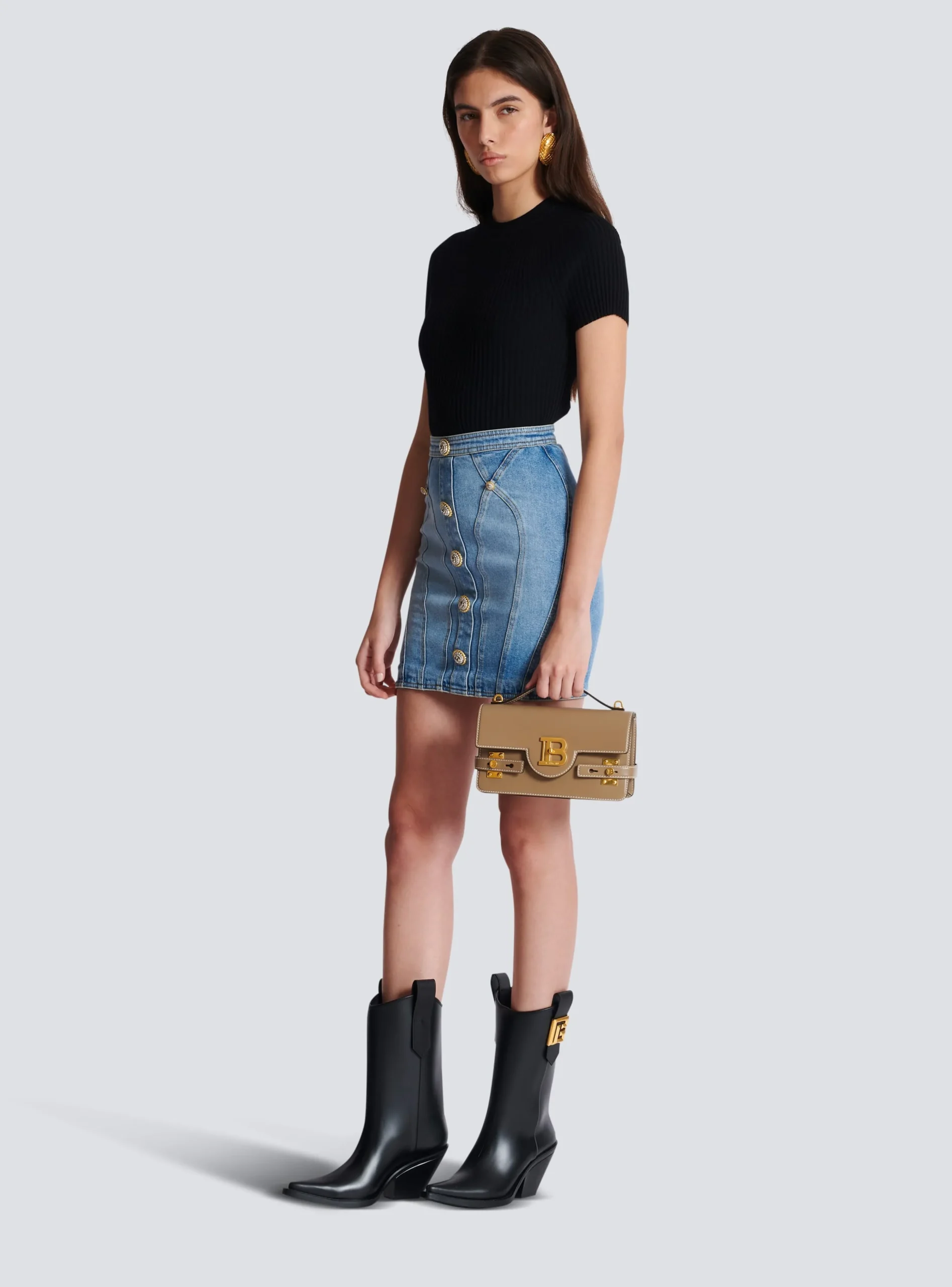 B-Buzz Shoulder 24 Calfskin Bag-Balmain Store