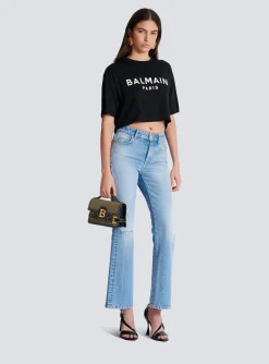 B-Buzz Shoulder 24 Leather And Canvas Bag-Balmain Store