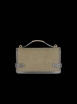 B-Buzz Shoulder 24 Leather And Canvas Bag-Balmain Store