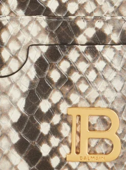 B-Buzz Snakeskin-effect Leather Card Holder-Balmain Shop