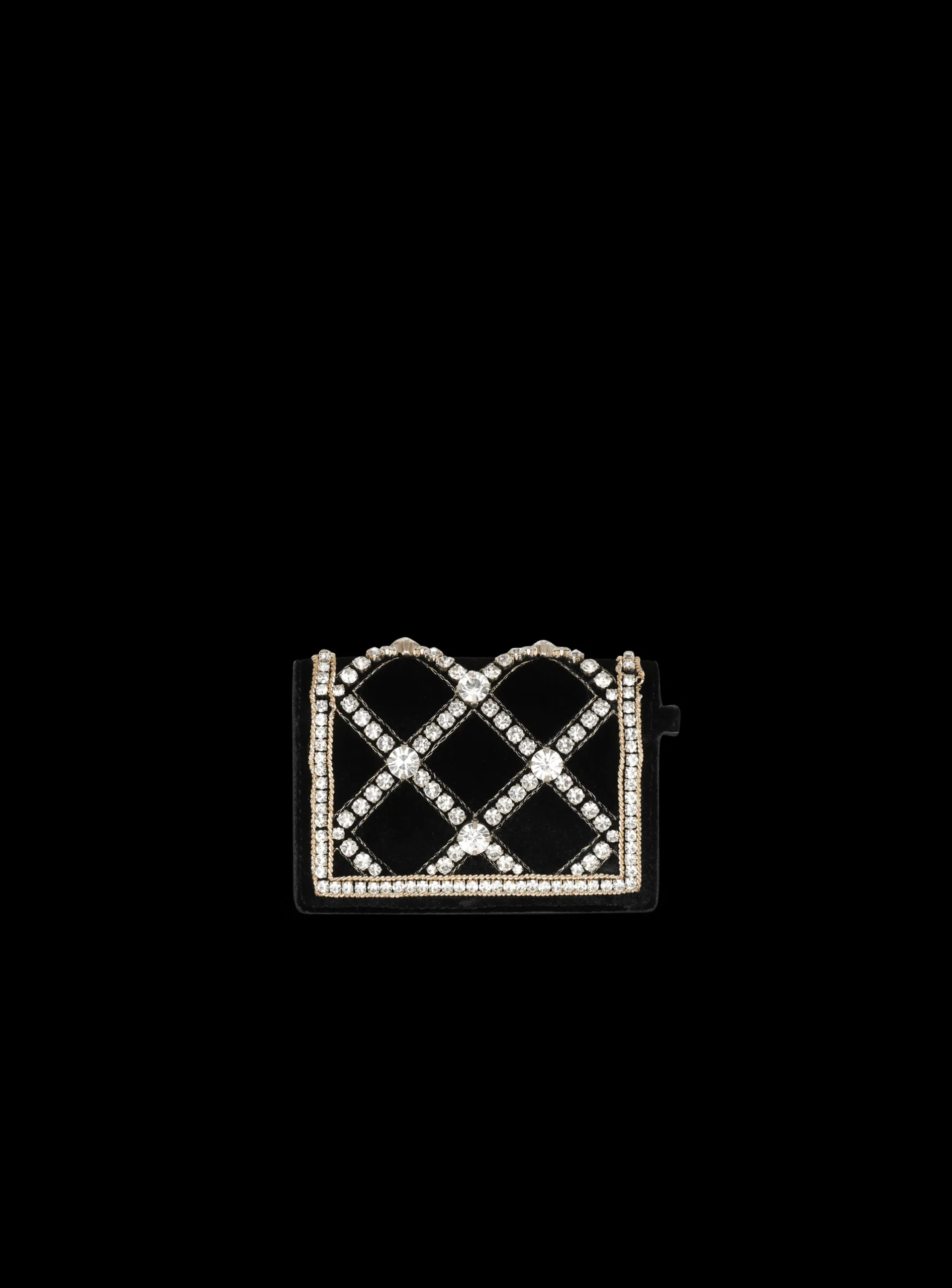 B-Buzz Velvet And Pearl Card Holder-Balmain Fashion