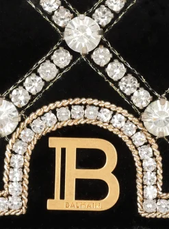 B-Buzz Velvet And Pearl Card Holder-Balmain Fashion